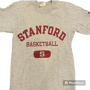 CHAMPION Stanford University Basketball‎ Grey Short Sleeve Size Small
